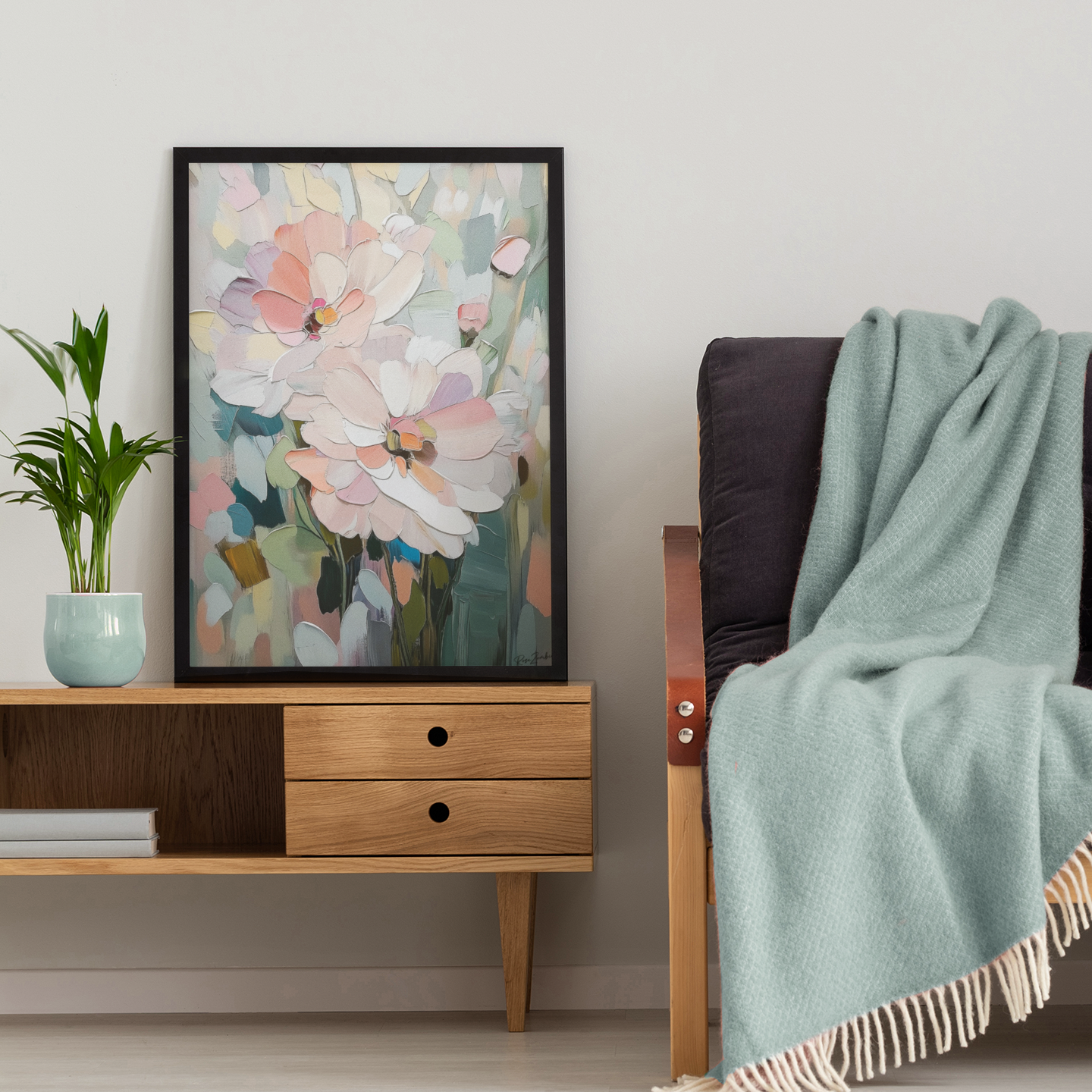 Poster imprimé d'une illustration florale de style impressioniste
