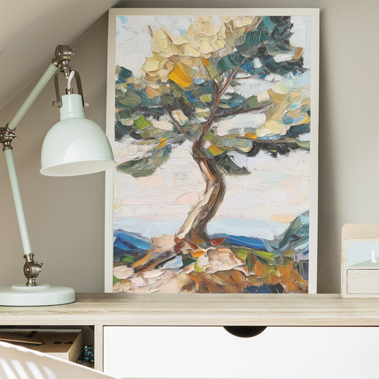 Printed poster of a landscape in impressionist style