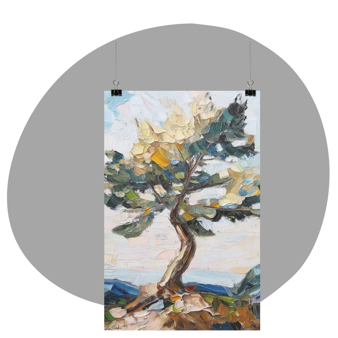 Poster imprimé d'un paysage en style impressioniste