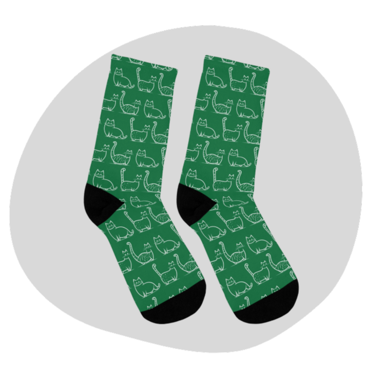 Chaussettes écolo - Motif de chats - rose zombie