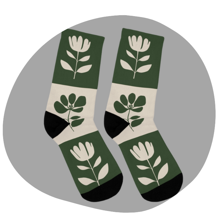Chaussettes écolo - Motif floral - rose zombie