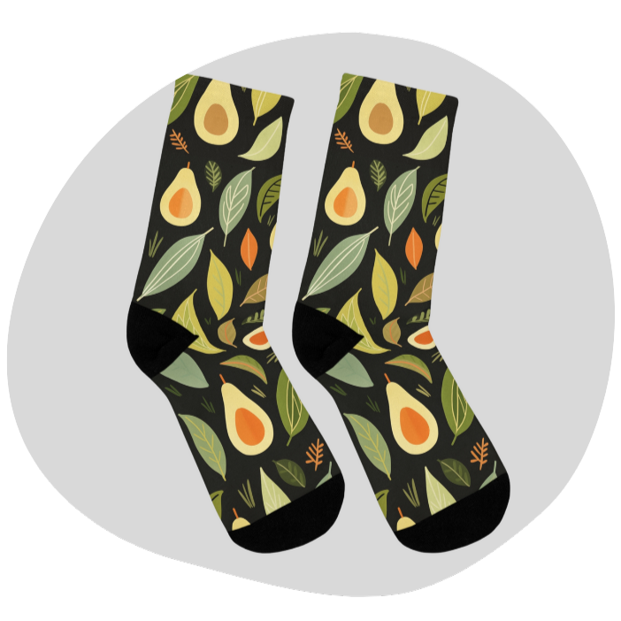 Chaussettes écolo - Motif tropical d'avocats - rose zombie