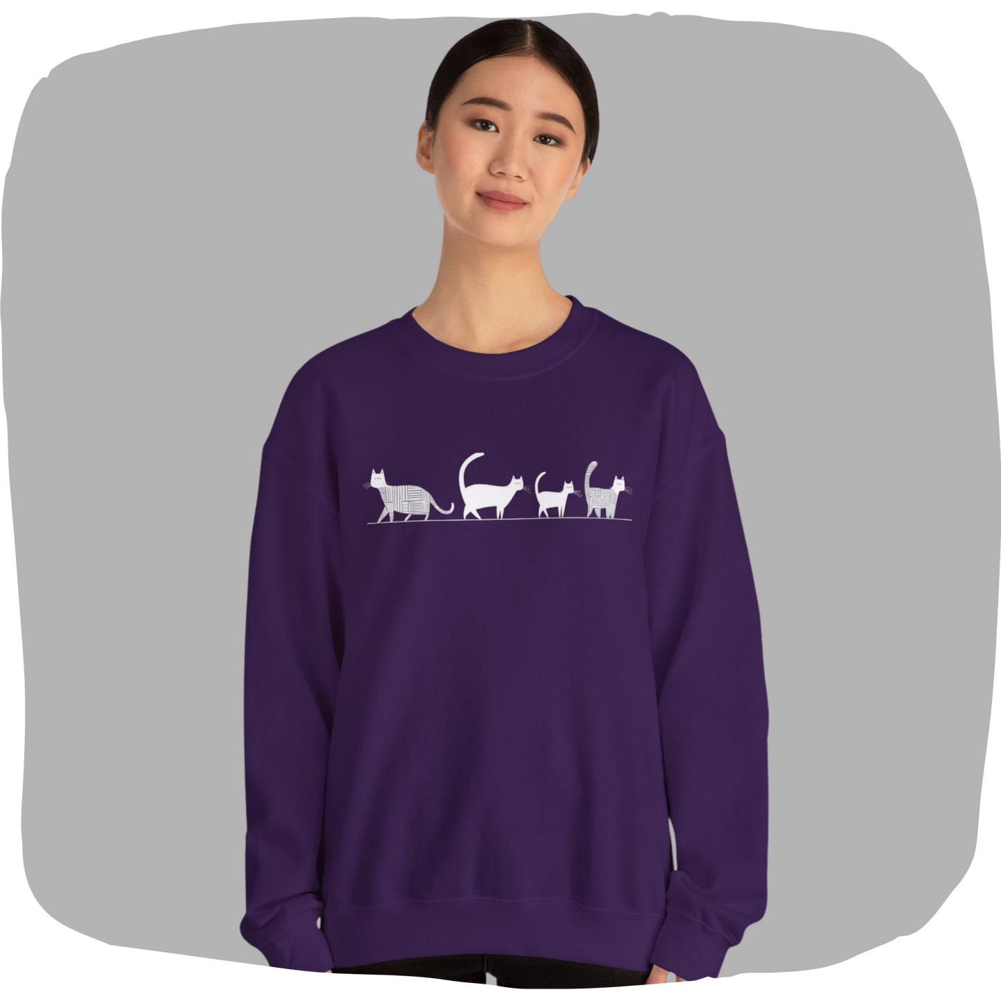 Pull en coton écolo – Chat en file indienne