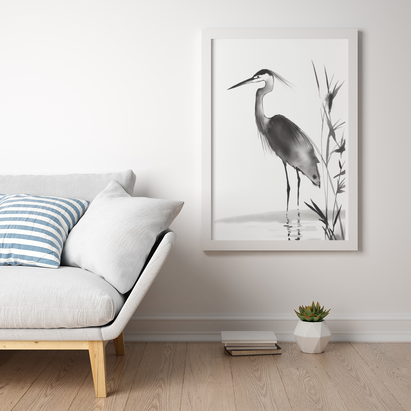 Poster imprimé écolo en style esquisse à l'encre de Chine - Illustration de faune