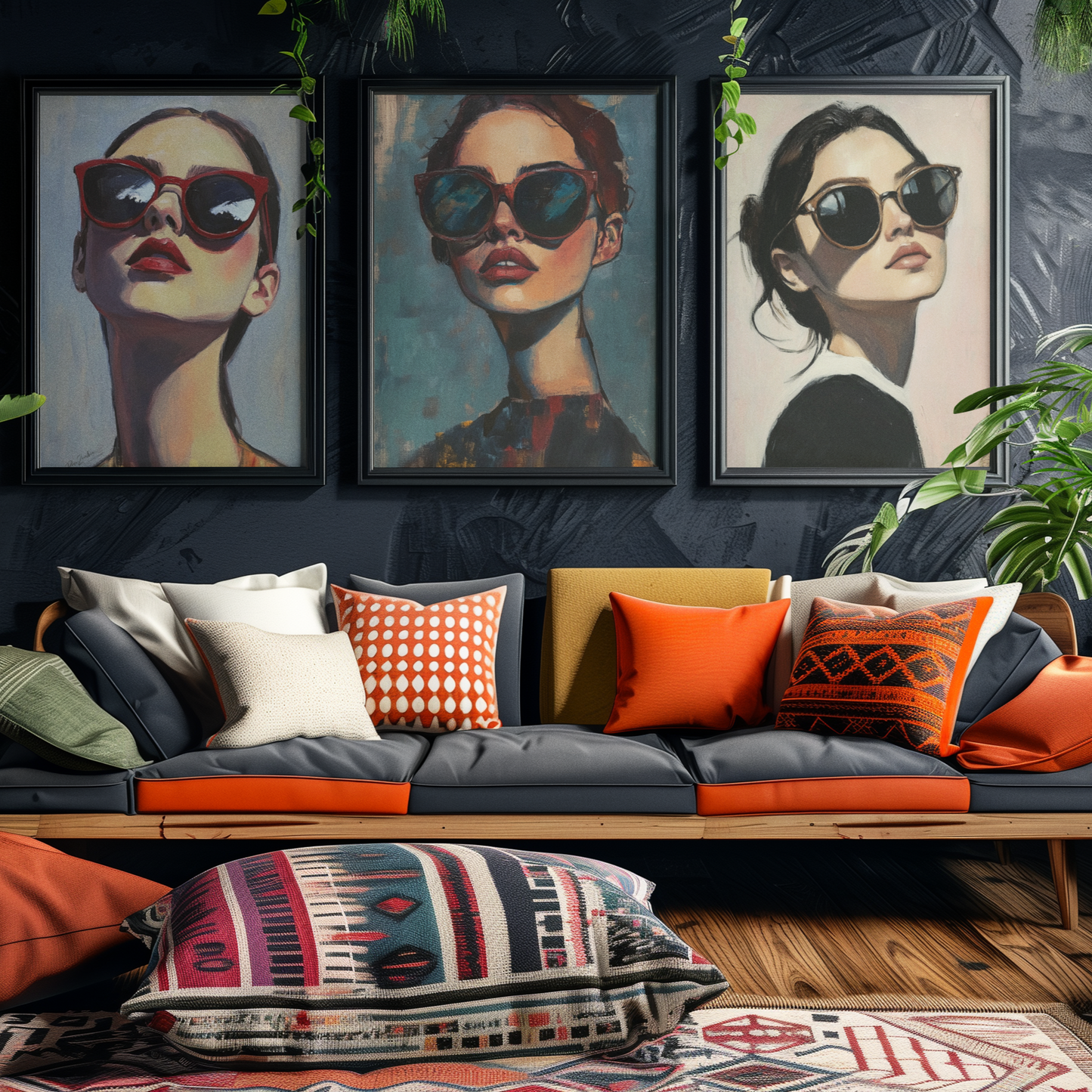Poster imprimé style peinture d'une jeune femme