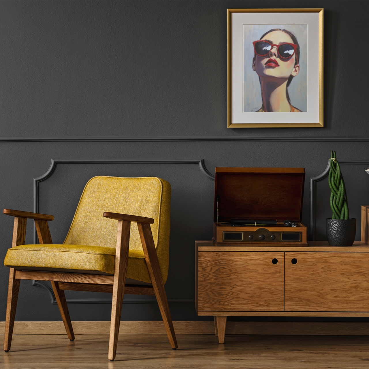Poster imprimé style peinture d'une jeune femme