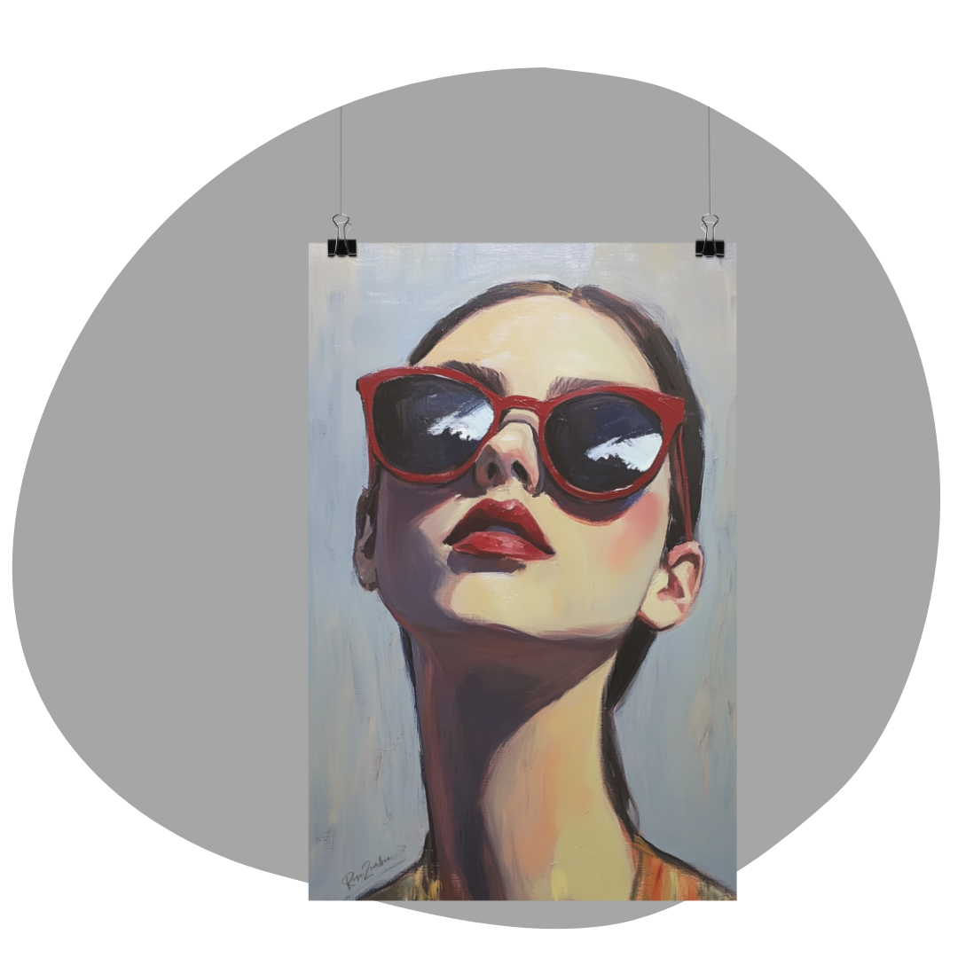 Poster imprimé style peinture d'une jeune femme