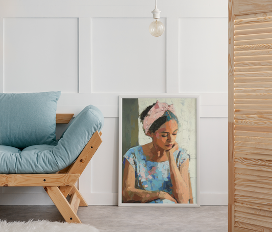 Poster imprimé - Femme créole - rose zombie