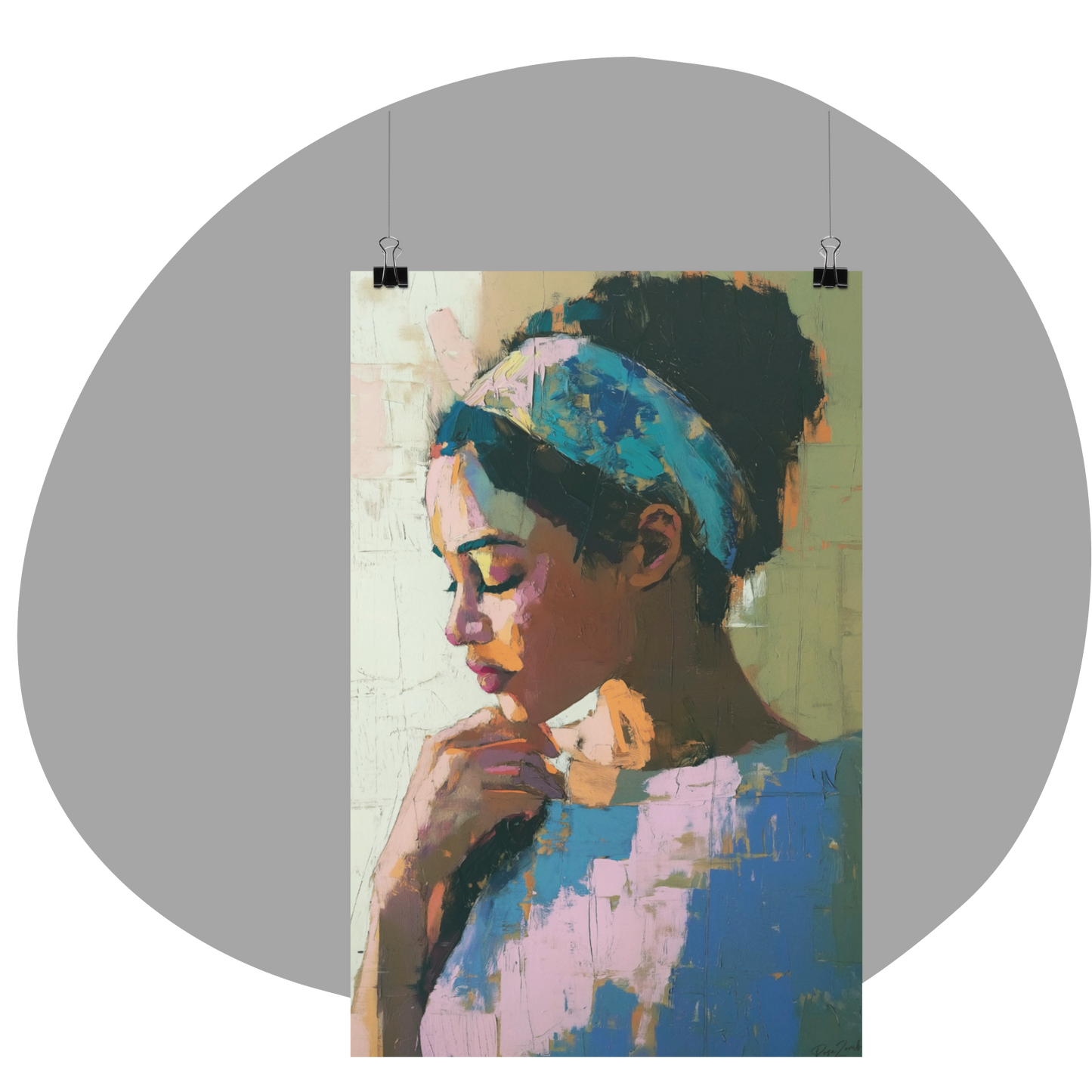 Ecofriendly painting style poster creole woman