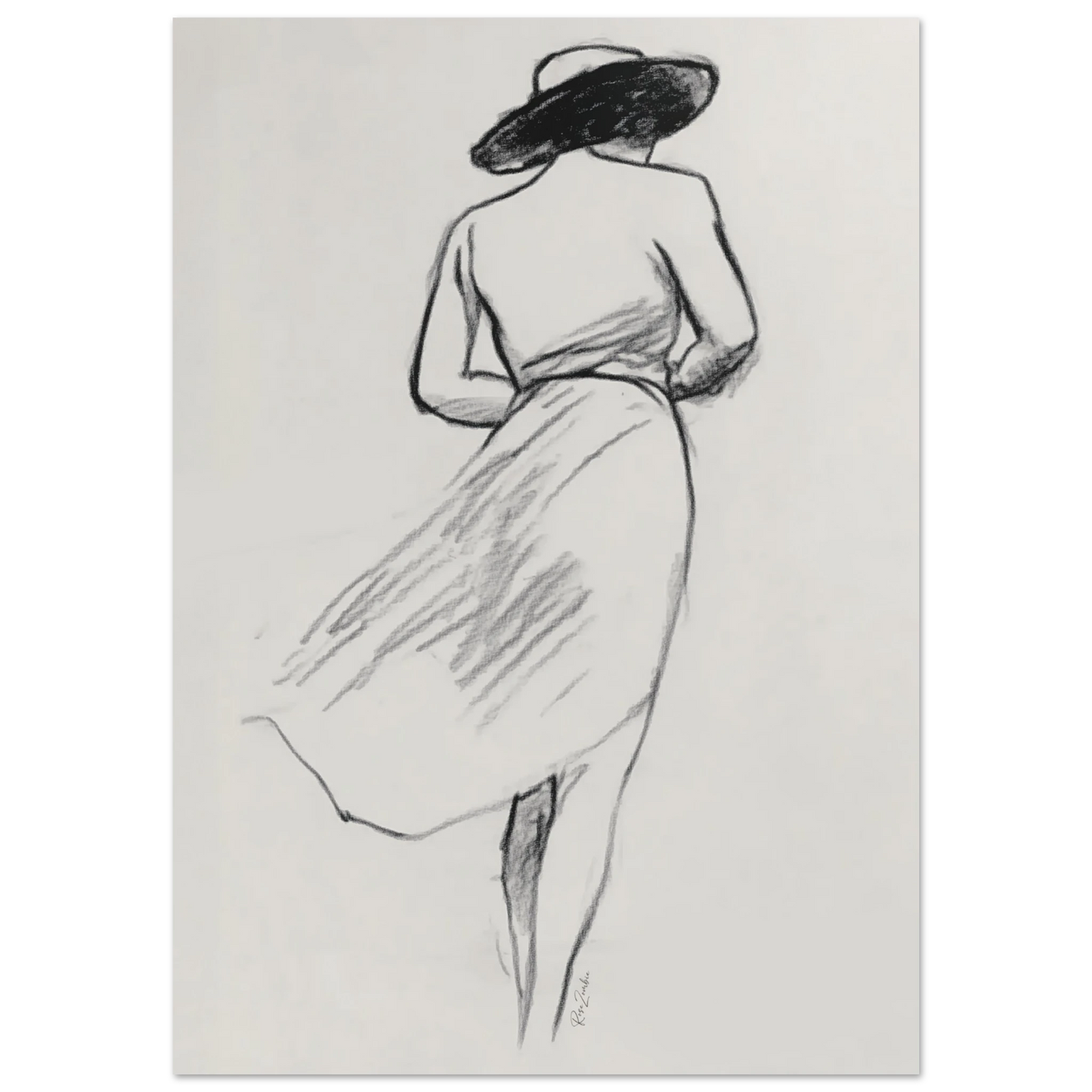 Ecofriendly printed sketch-style poster female silhouette