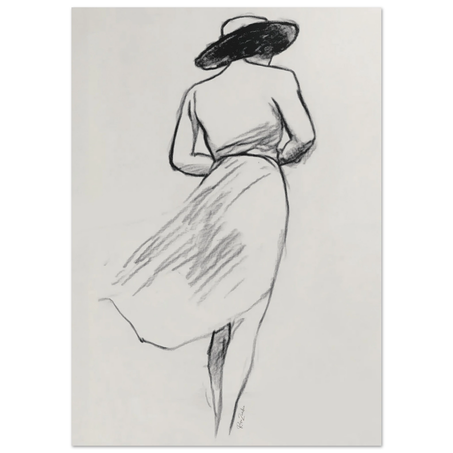 Ecofriendly printed sketch-style poster female silhouette
