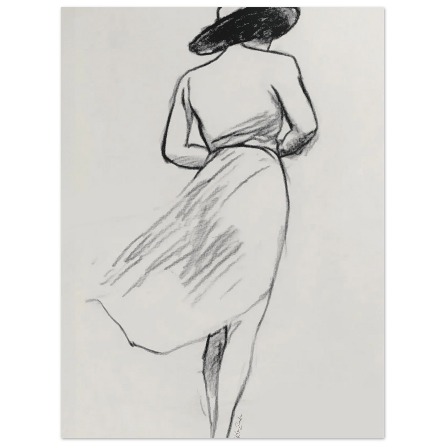 Ecofriendly printed sketch-style poster female silhouette