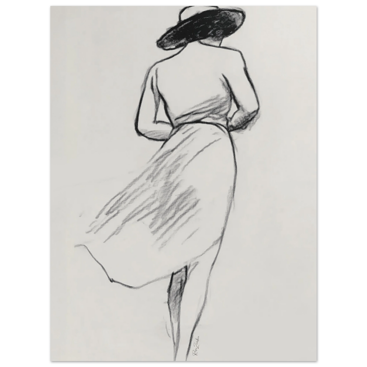 Ecofriendly printed sketch-style poster female silhouette-8