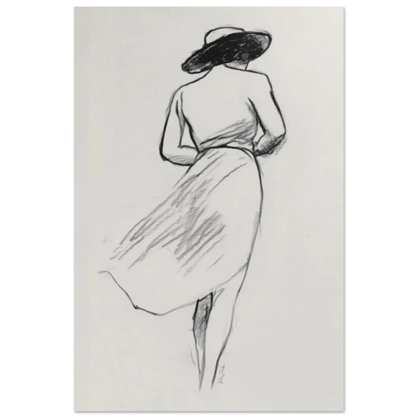 Ecofriendly printed sketch-style poster female silhouette