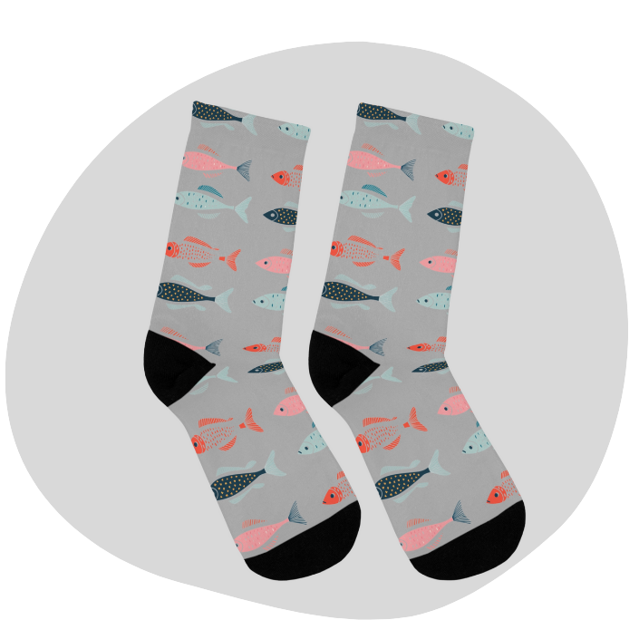 Chaussettes écolo - Motif de poissons tropicaux - rose zombie