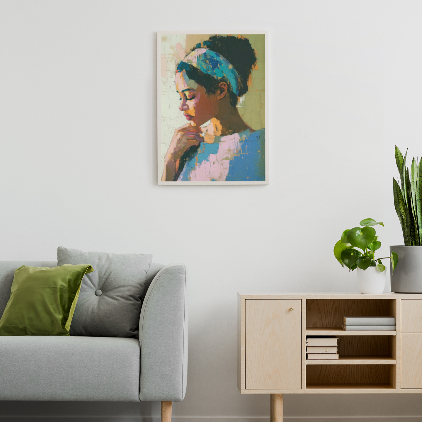 Poster imprimé style peinture d'une femme créole