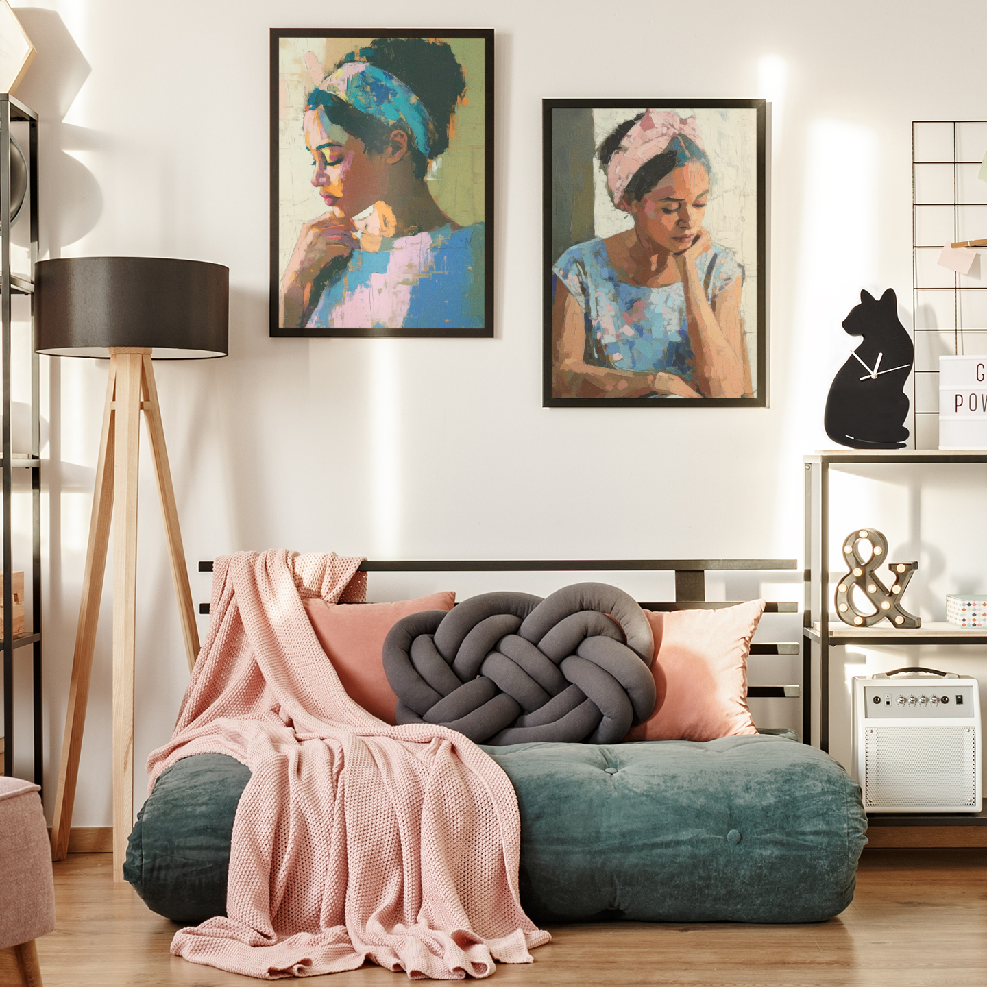 Poster imprimé style peinture d'une femme créole