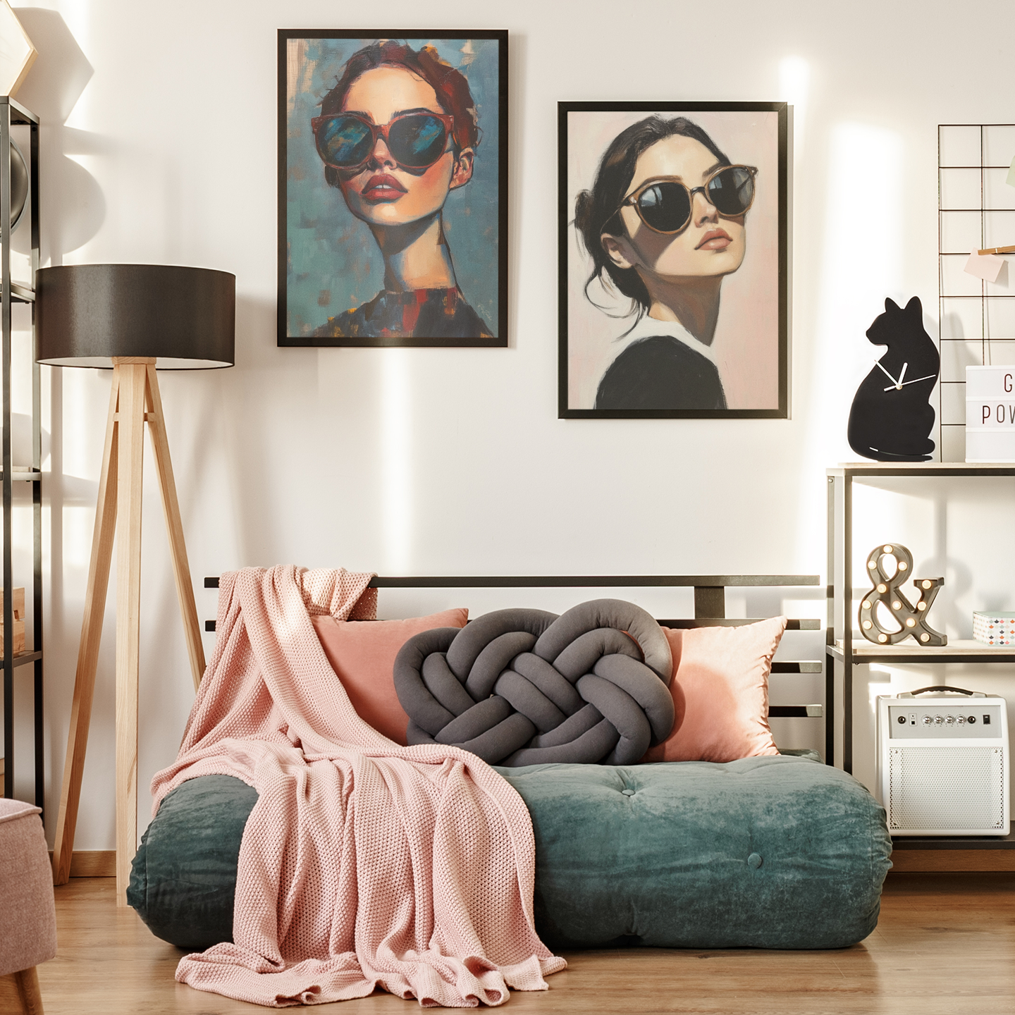 Poster imprimé style peinture d'une jeune femme