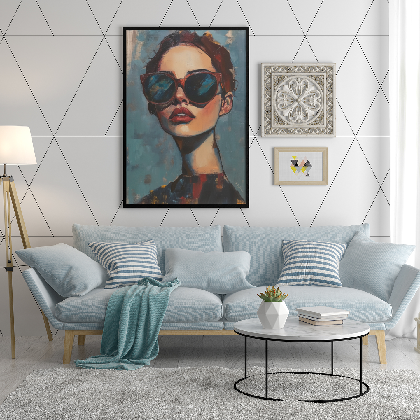 Poster imprimé style peinture d'une jeune femme