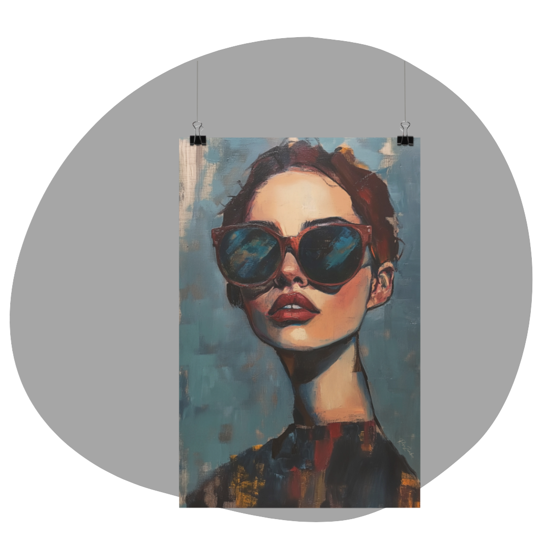 Poster imprimé style peinture d'une jeune femme