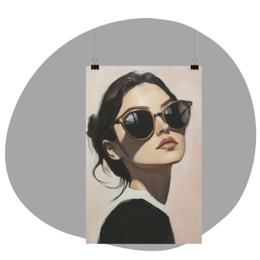 Poster imprimé style peinture d'une jeune femme