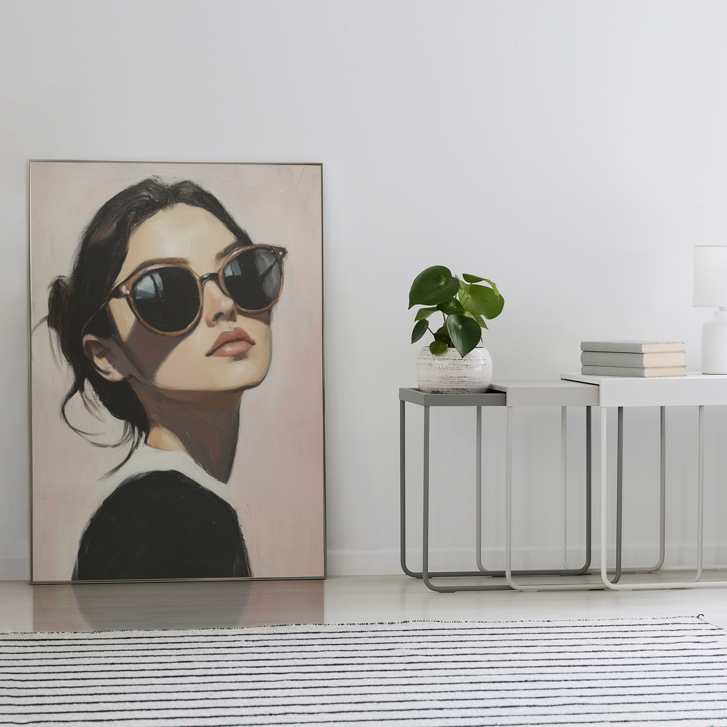Poster imprimé style peinture d'une jeune femme