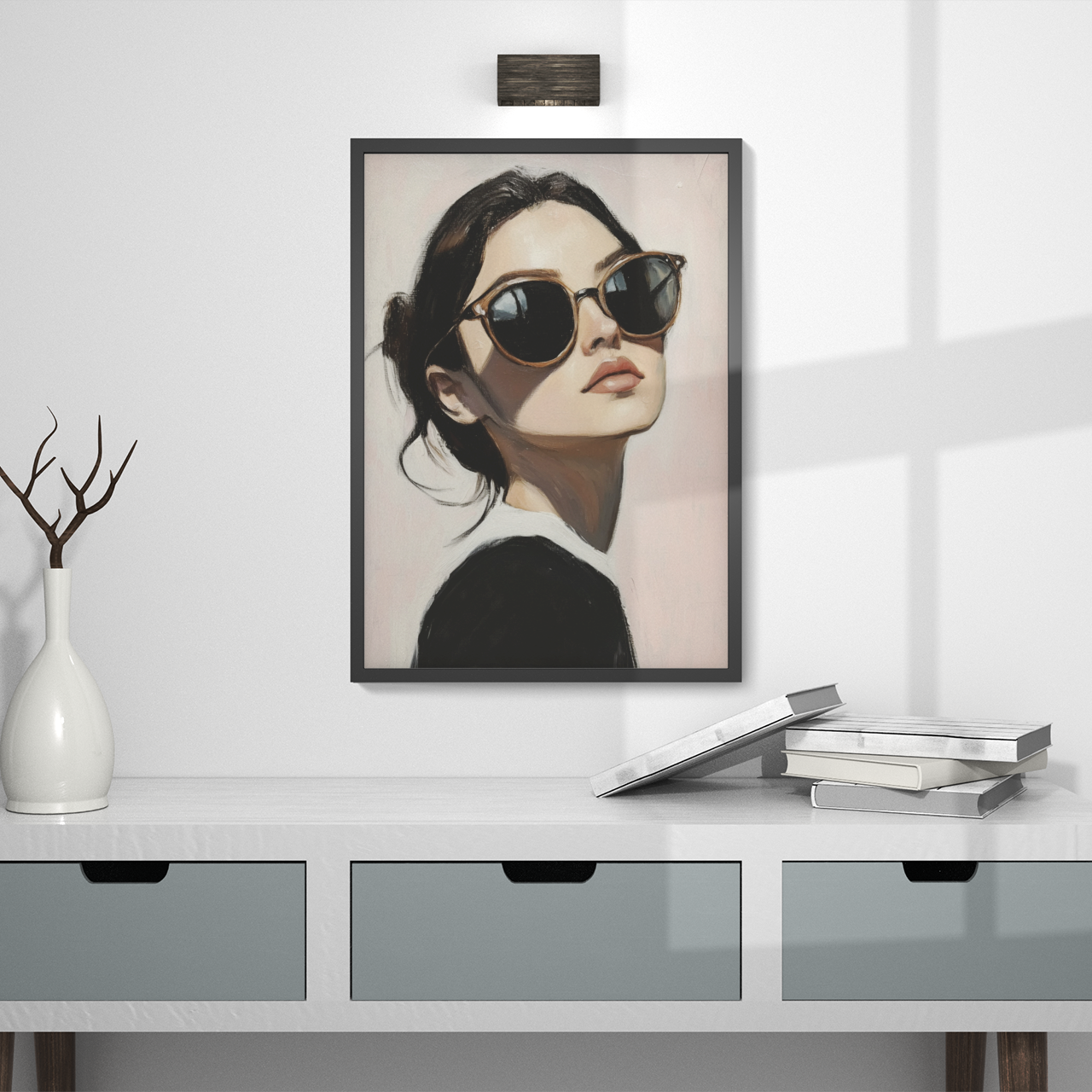 Poster imprimé style peinture d'une jeune femme