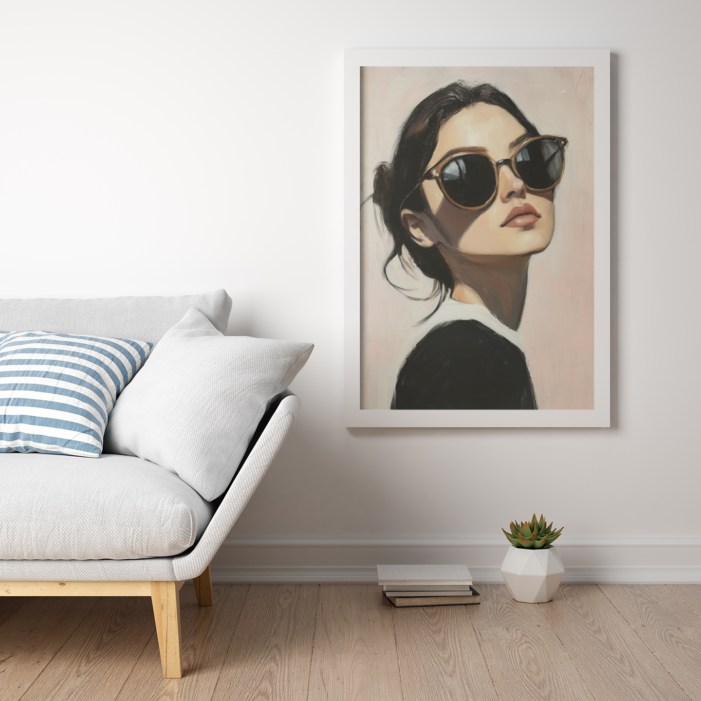 Poster imprimé style peinture d'une jeune femme