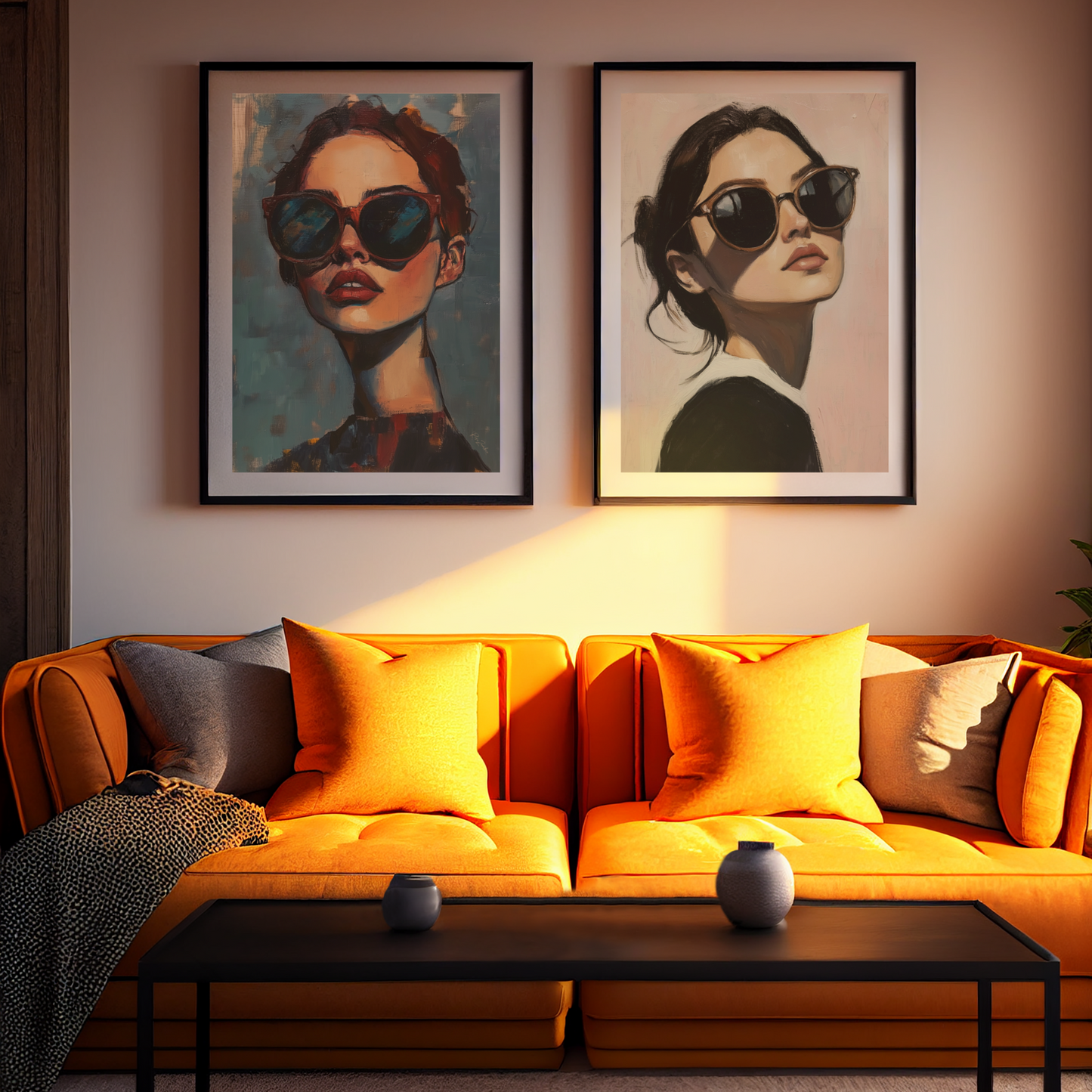 Poster imprimé style peinture d'une jeune femme