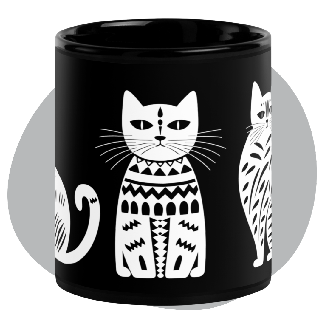 Tasse en céramique Kobe B - Motif de chats - rose zombie