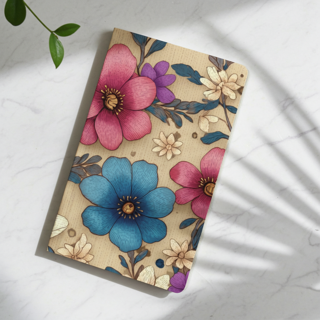 Carnet écoresponsable – Petit – Design floral coloré
