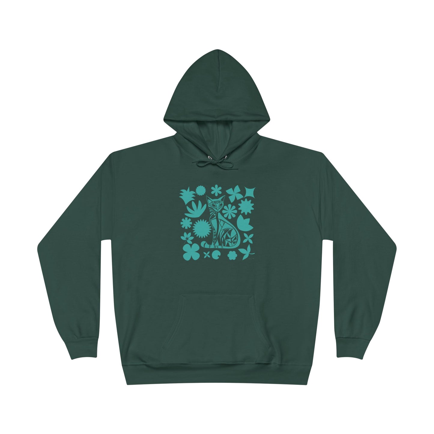 Sweat à capuche - Motif géométrique de chat - rose zombie