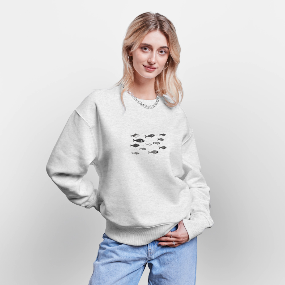 Pull surdimensionné en coton bio - Motif de poisson - rose zombie