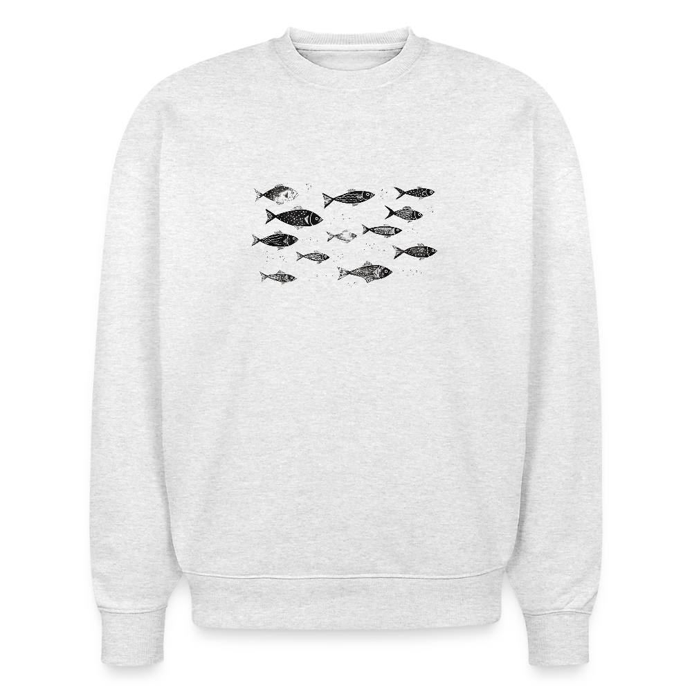 Pull surdimensionné en coton bio - Motif de poisson - rose zombie
