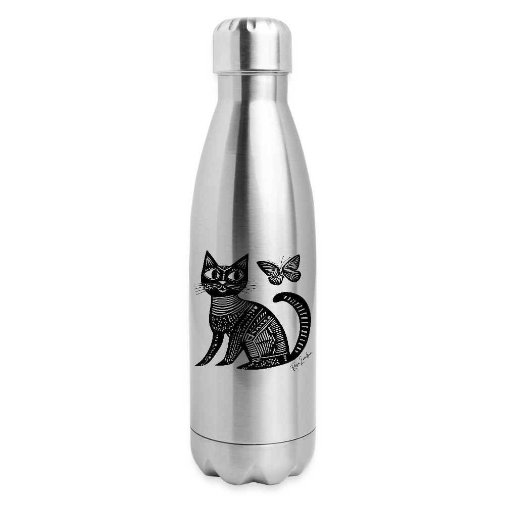 Insulated Stainless Steel Water Bottle - silver