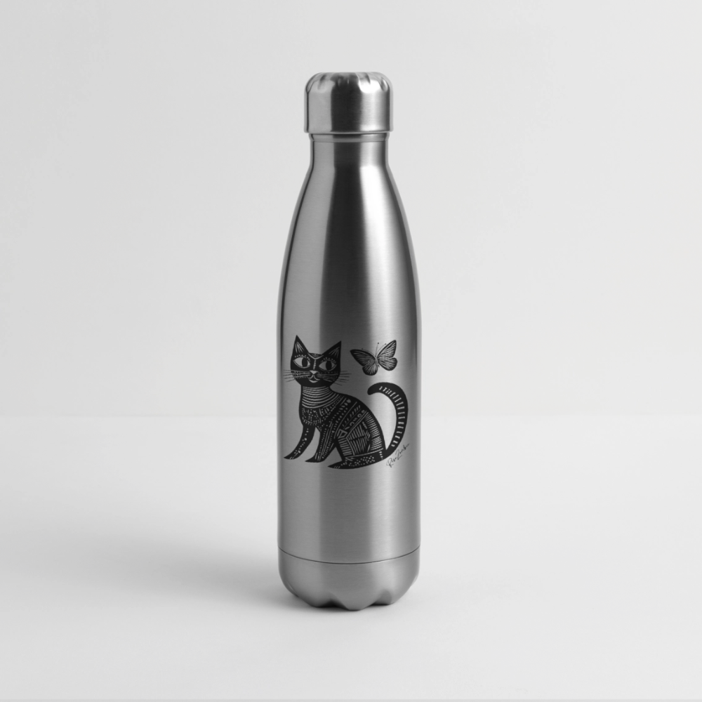 Insulated Stainless Steel Water Bottle - silver