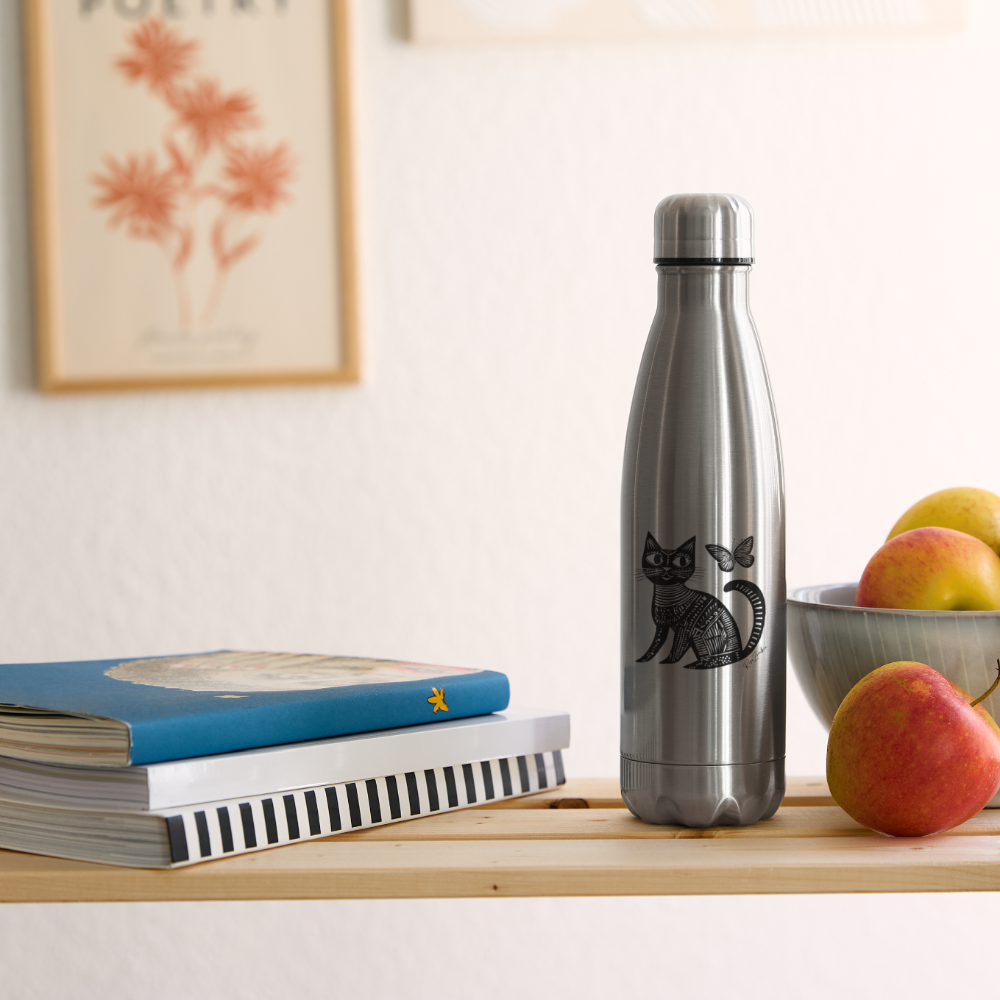 Insulated Stainless Steel Water Bottle - silver