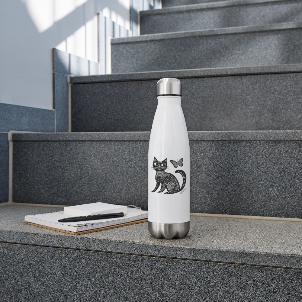 Insulated Stainless Steel Water Bottle - white