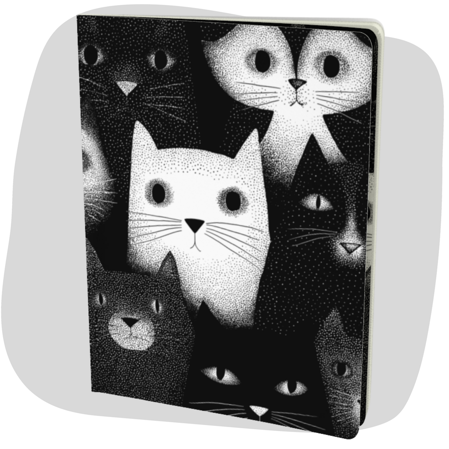 Carnet écoresponsable – Grand – Illustration minimaliste de chats noir et blanc