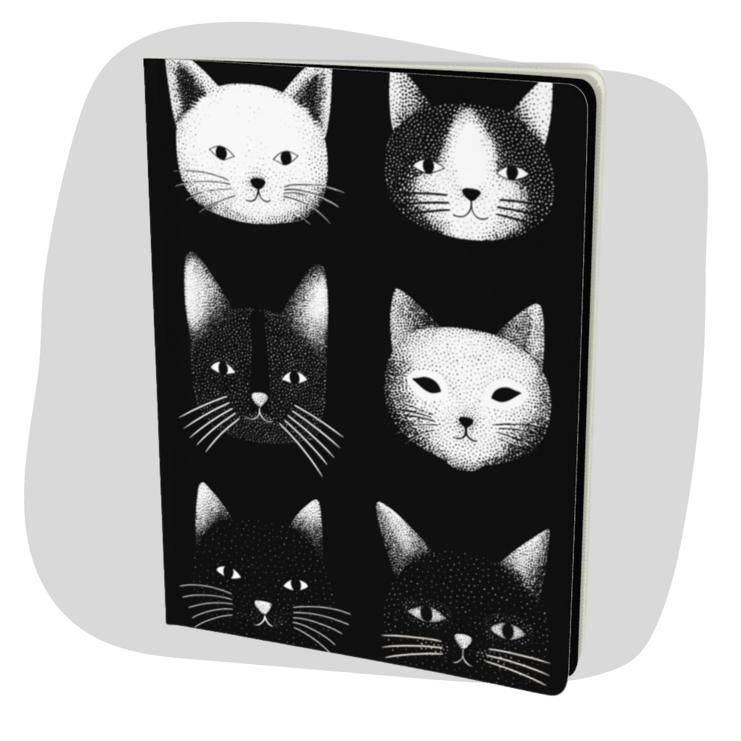 Carnet écoresponsable – Grand – Design chats noir et blanc