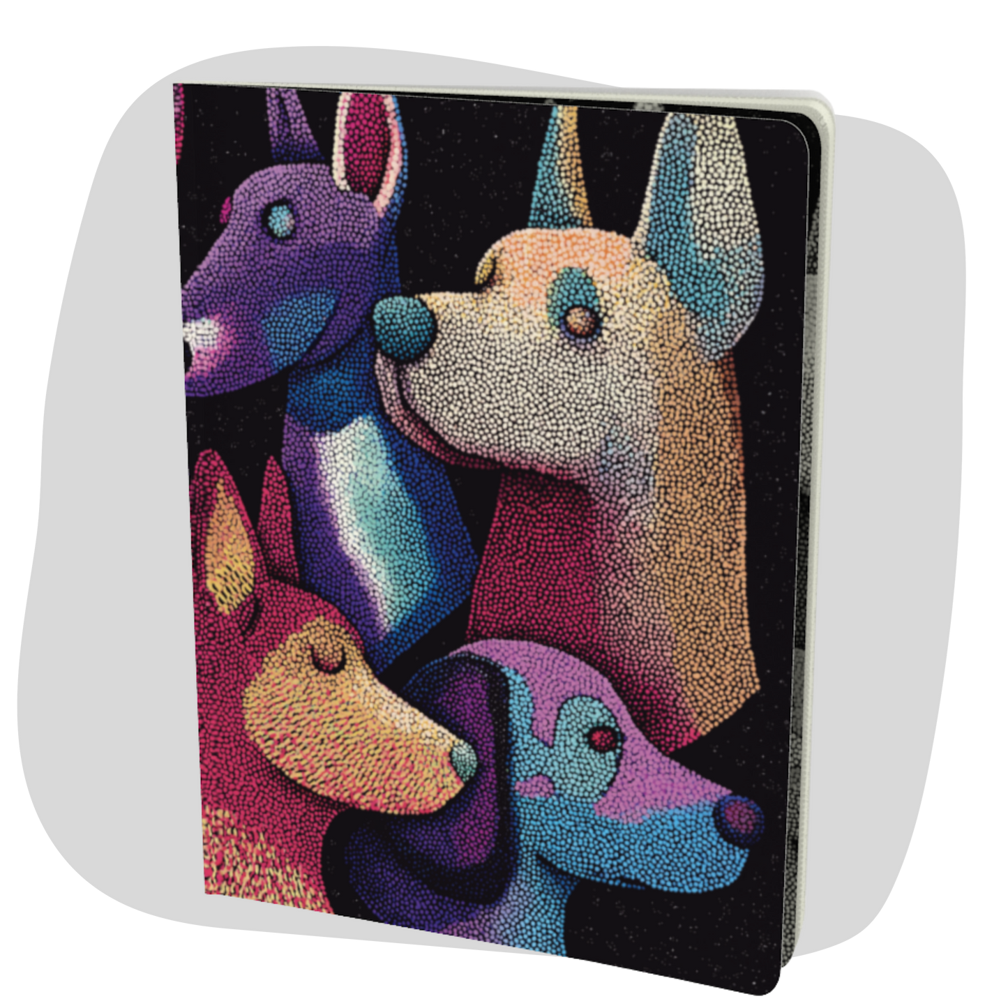 Carnet écoresponsable – Grand – Design chiens colorés