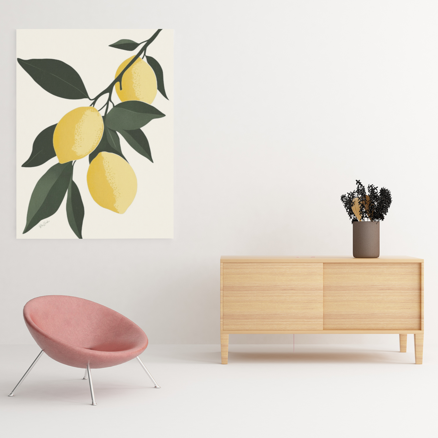 Poster imprimé de citronnier - Affiche botanique sur du papier écolo FSC