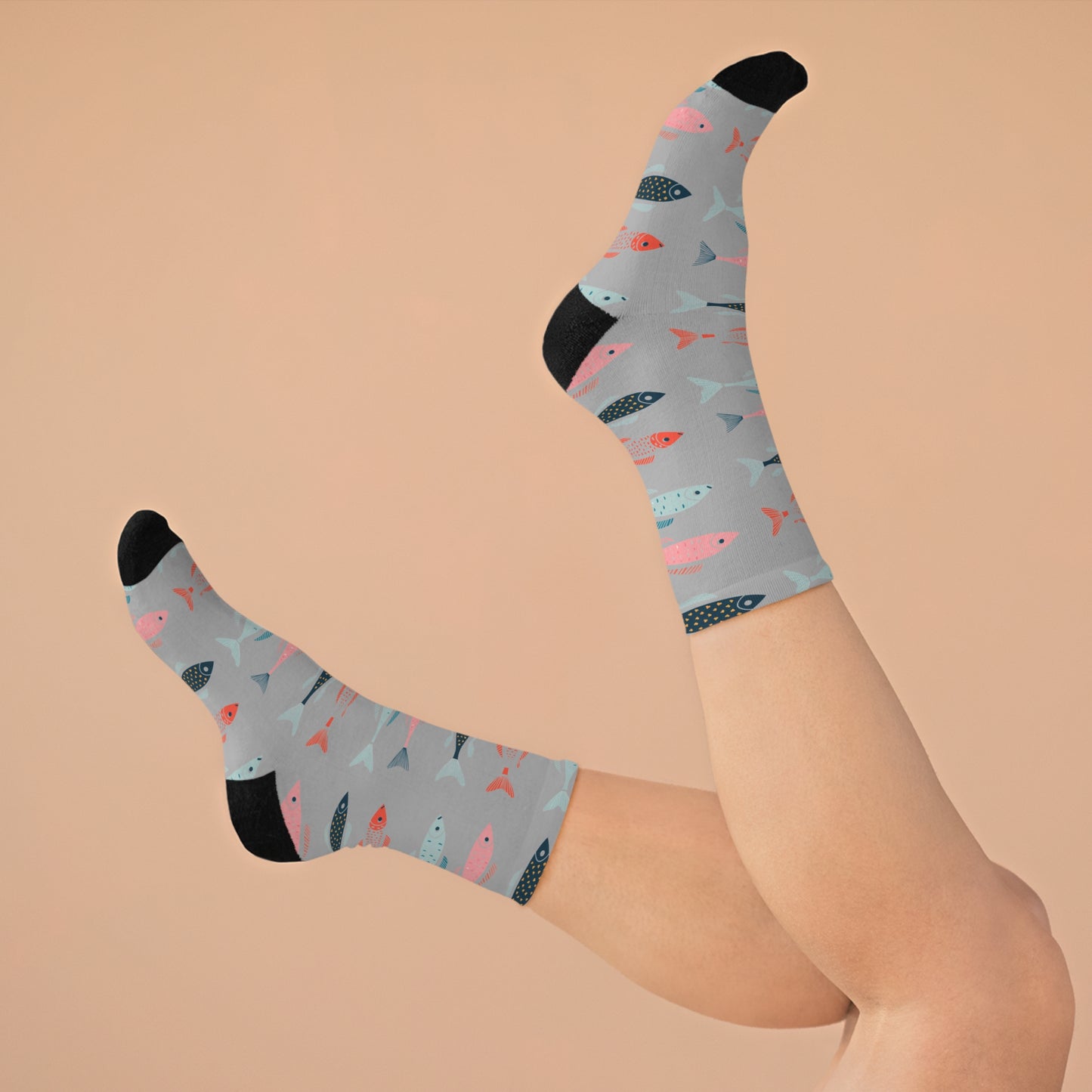 Chaussettes écolo - Motif de poissons tropicaux - rose zombie