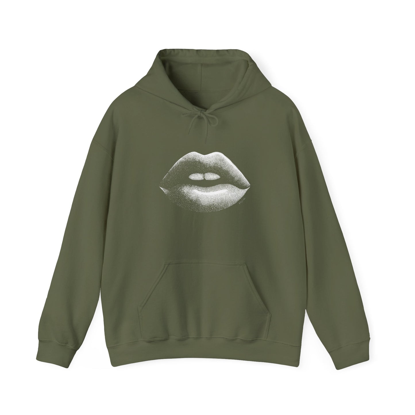 Sweat à capuche en coton durable – Design lèvres graphiques