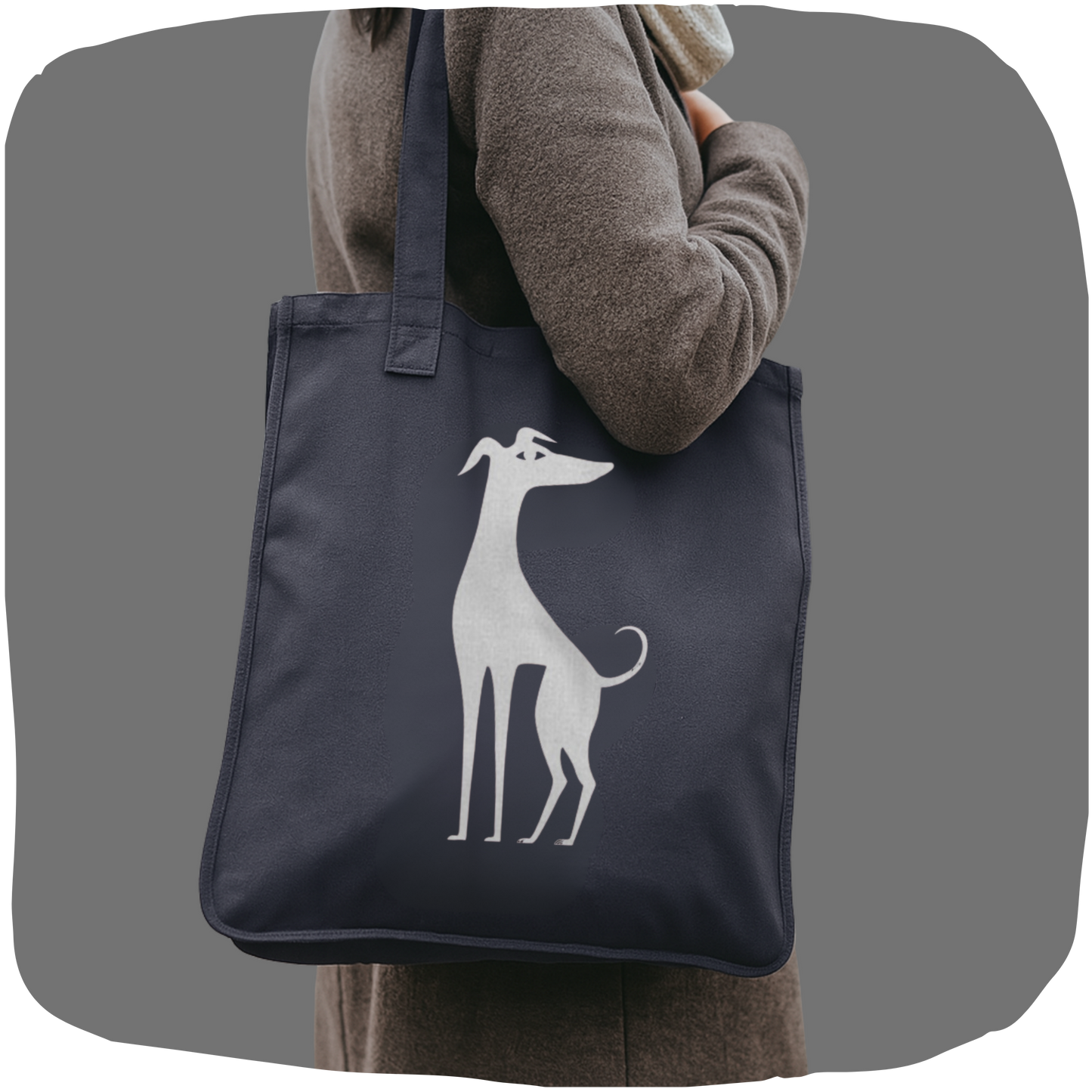Sac tote de chanvre et coton durable - Imprimé de chien minimaliste