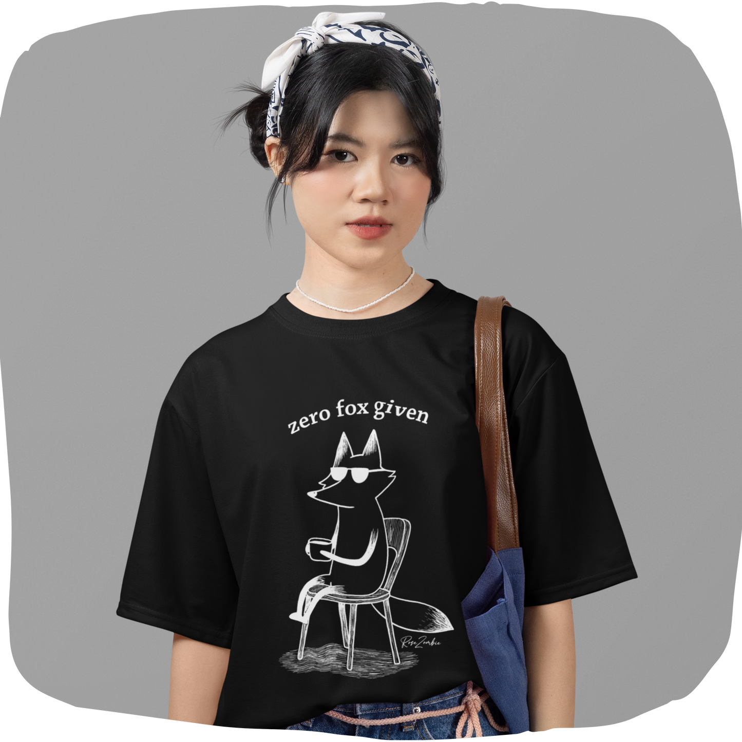 T-shirt oversized en coton bio – Imprimé Zero Fox Given