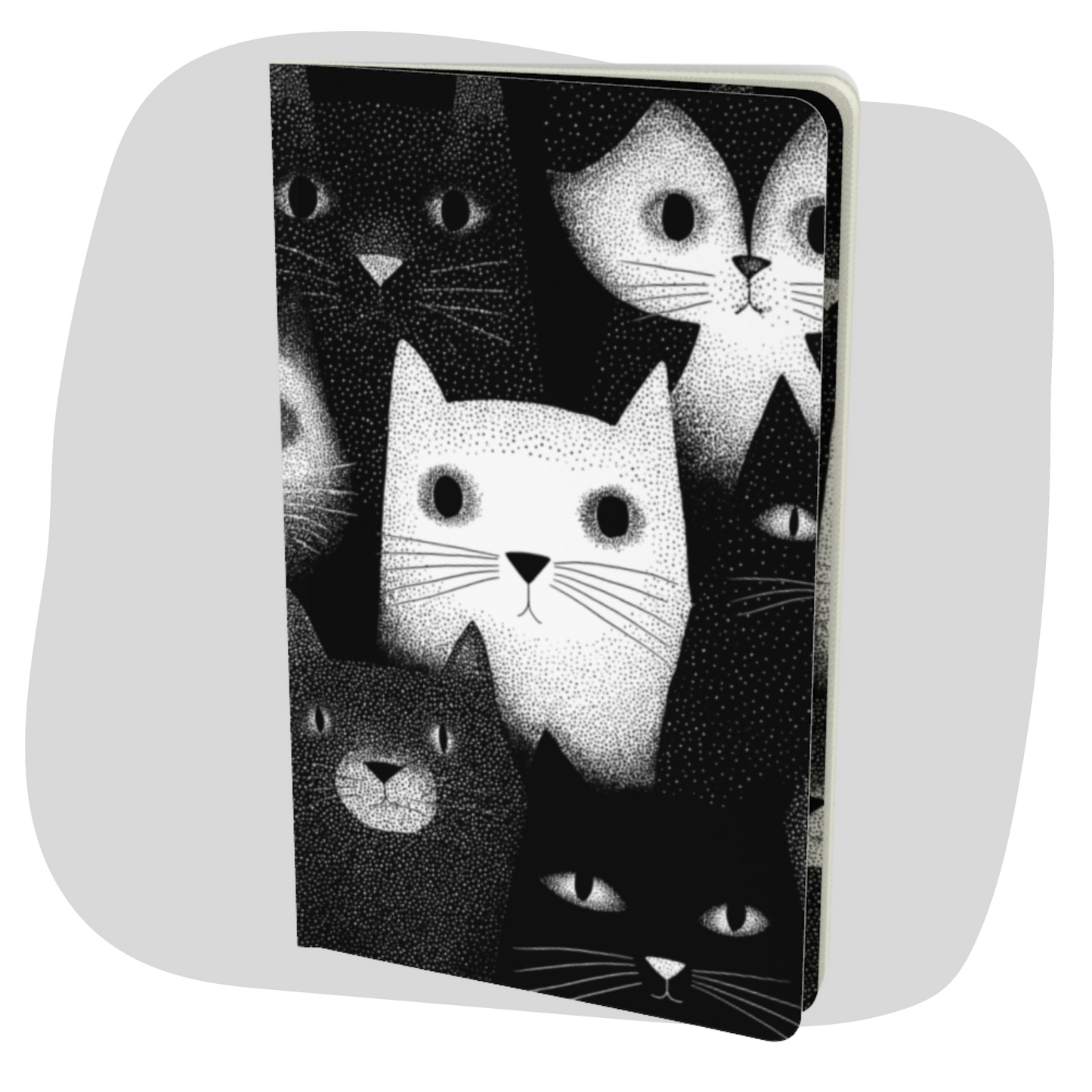 Carnet écoresponsable – Petit – Illustration minimaliste de chats noir et blanc