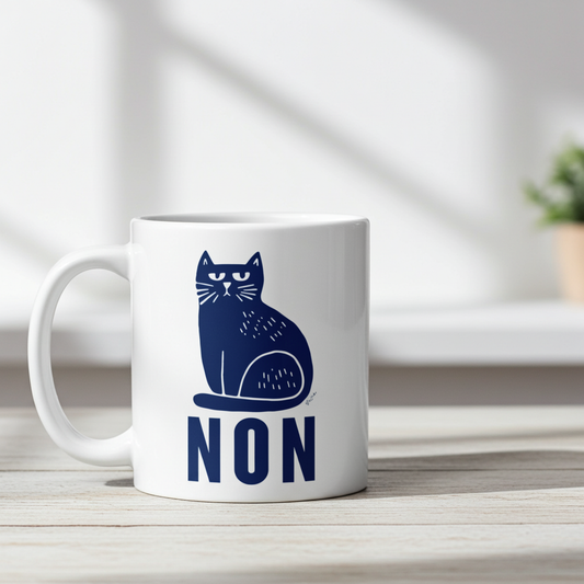 Tasse festive de 11 oz en céramique - Chat grincheux