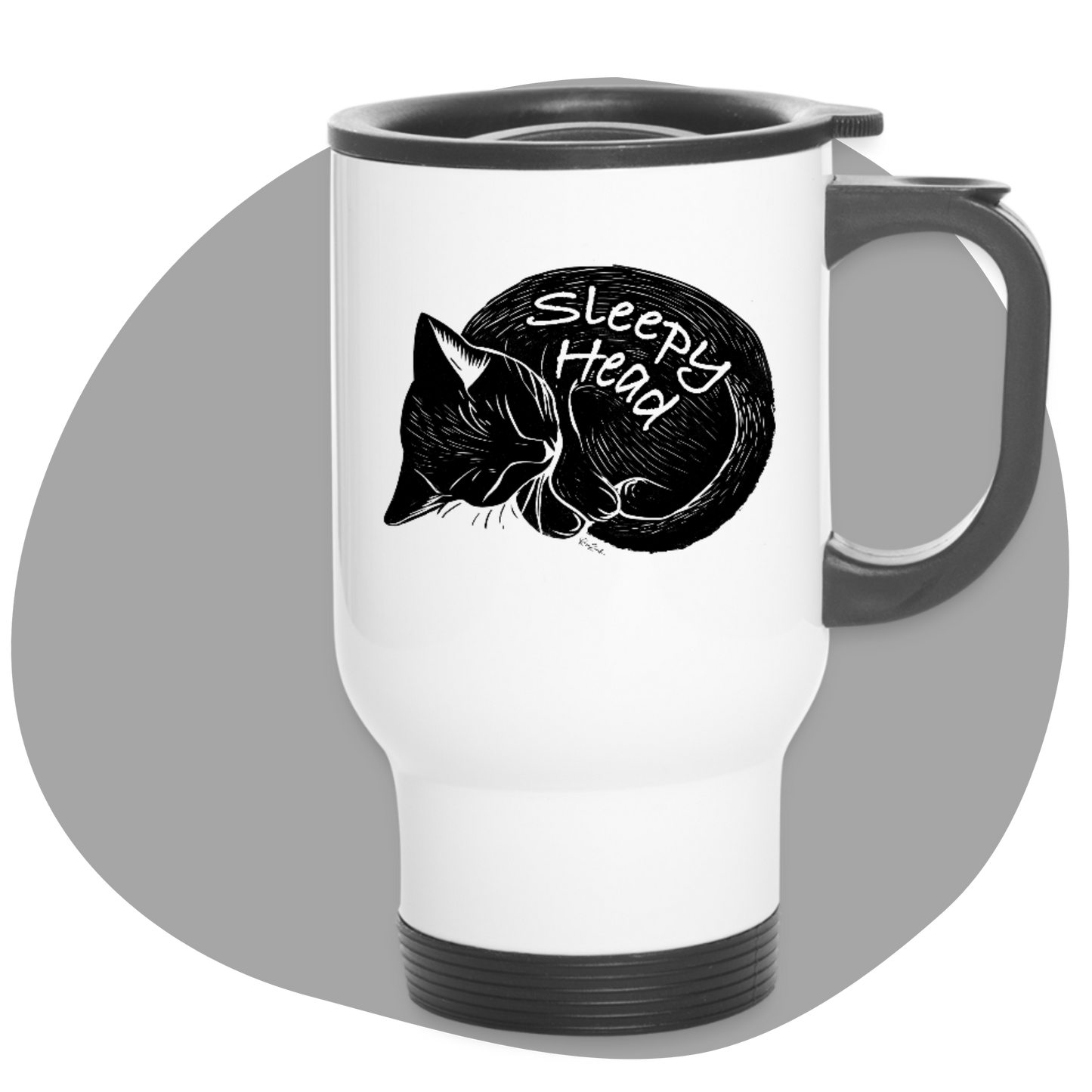 Tasse de voyage 14 oz isothermique - imprimé amusant de chat