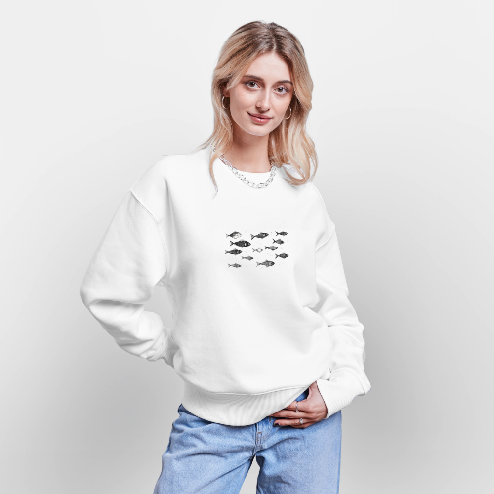 Pull surdimensionné en coton bio - Motif de poisson - rose zombie